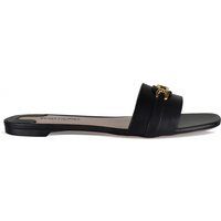 Elegante schwarze Leder-Sandalen