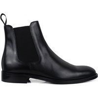 Klassischer schwarzer Chelsea Lederstiefel
