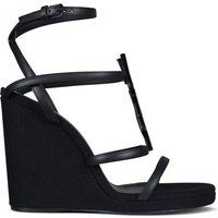 Schwarze Espadrille-Wedges mit Knöchelriemen