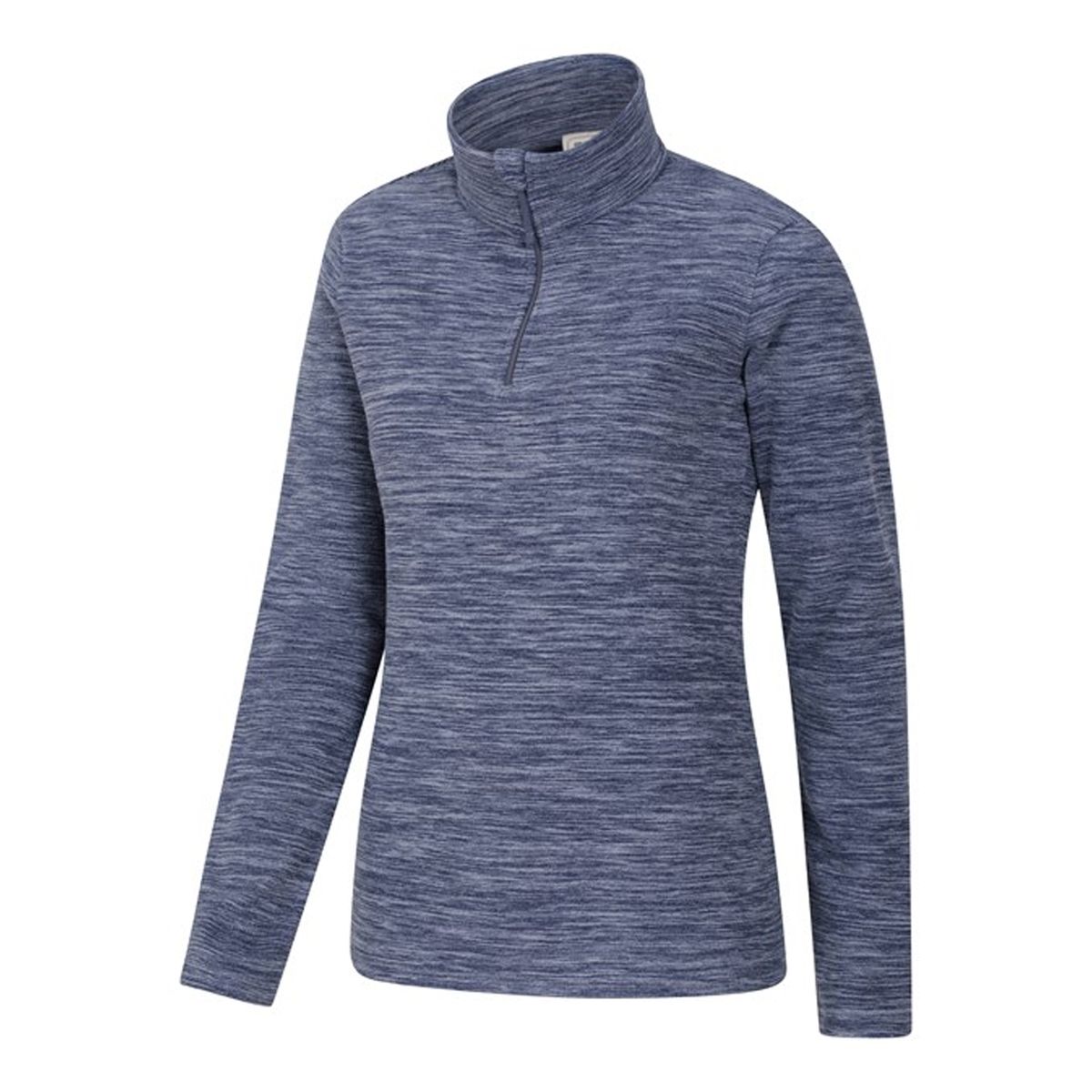 Melierter Microfleece-Pullover mit Reißverschluss