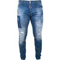 Distressed Cool Guy Slim Jeans