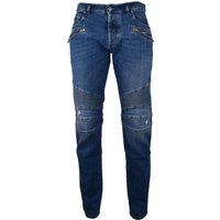 Distressed Biker Jeans mit Reißverschlüssen