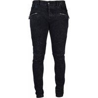 Schwarze Skinny Jeans mit Knie-Details