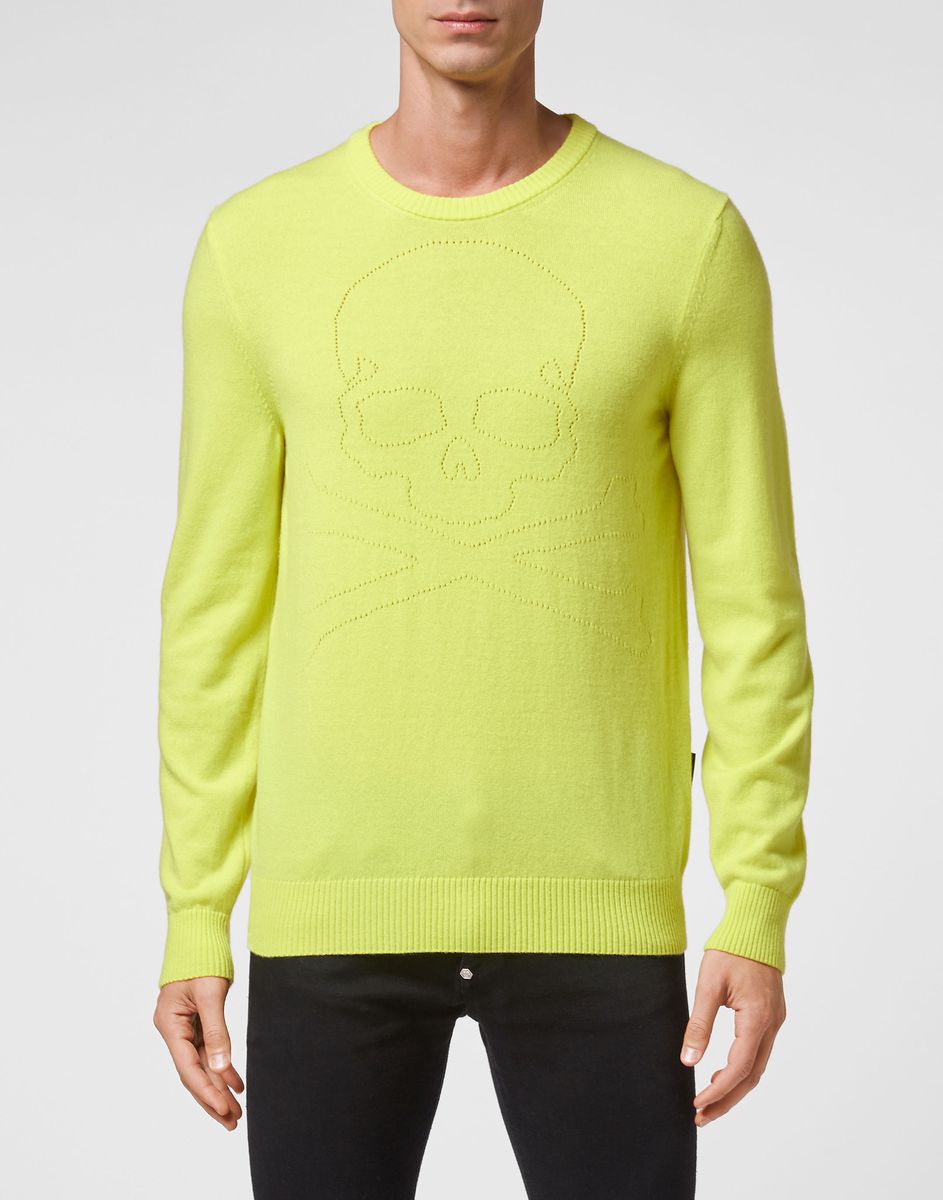 Kaschmirpullover mit Totenkopfmuster