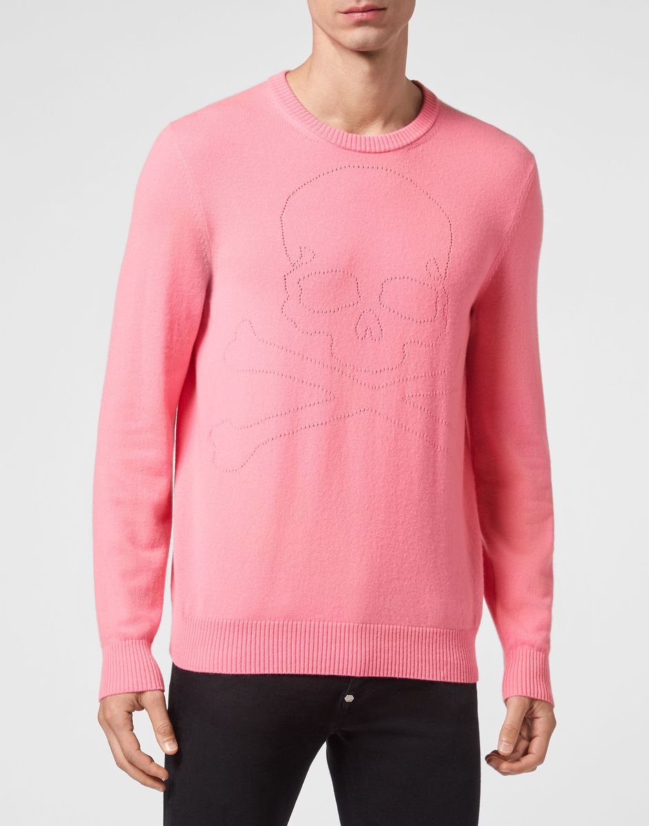 Kaschmirpullover mit Totenkopfmuster