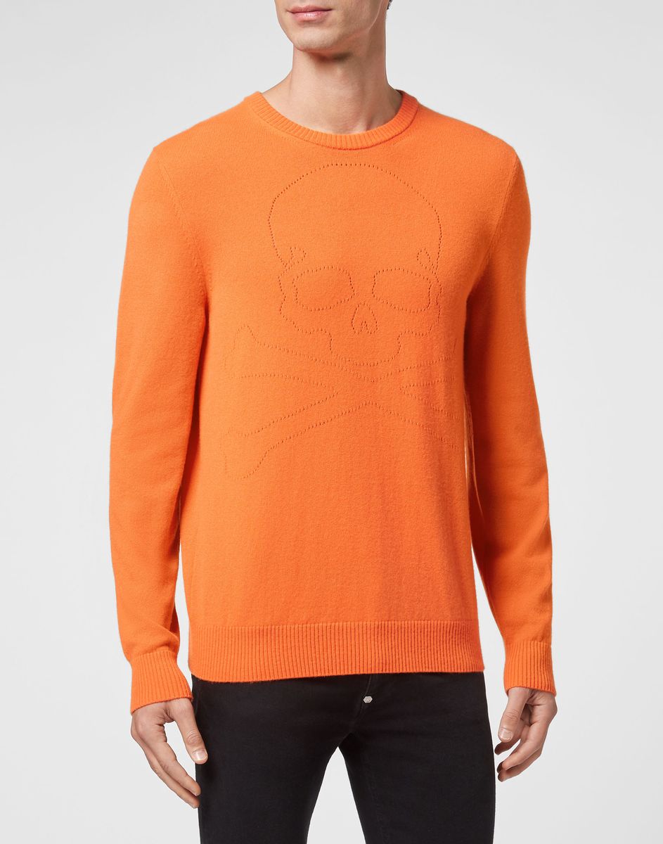 Kaschmirpullover mit Totenkopfmuster