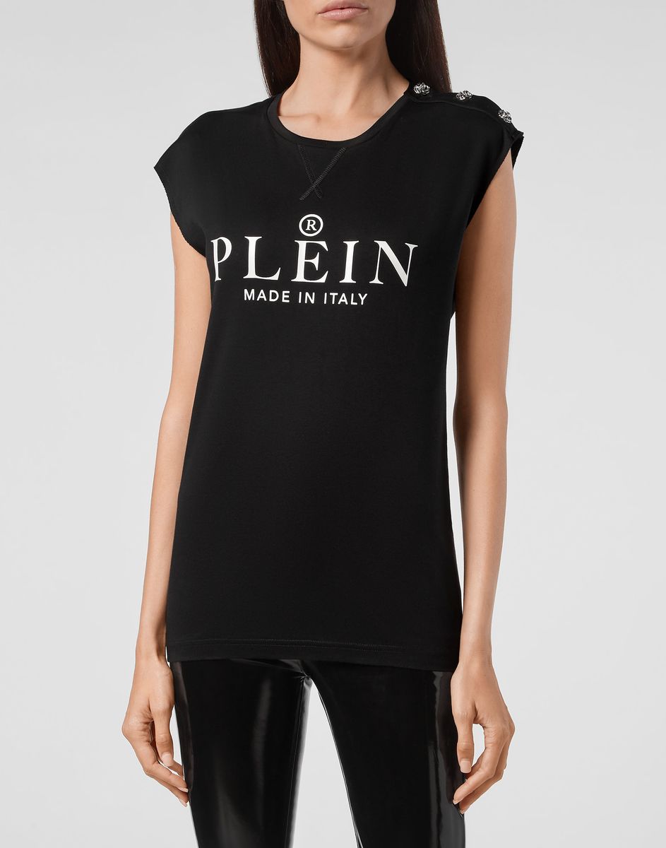 Kurzes T-Shirt mit Logo