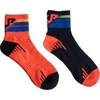 Asymmetrische, mehrfarbige Sportsocken im Doppelpack
