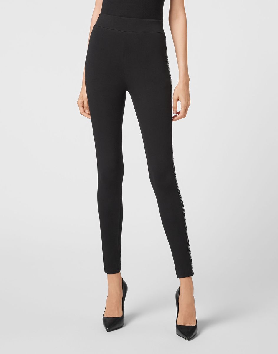 Hochtaillierte Leggings mit Logo-Bund