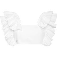 Gerüschtes Popeline Crop Top