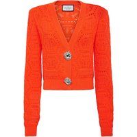 Kurze Strickjacke mit Schmuckknöpfen
