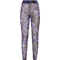 Leggings aus Stretch-Tüll mit Blumenprint