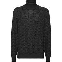Raffinierten Monogramm Jacquard Rollkragenpullover
