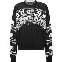 Gothic Baumwollpullover mit Grafikprint