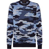 Wollmischpullover mit Camouflage-Muster