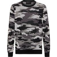 Wollmischpullover mit Camouflage-Muster