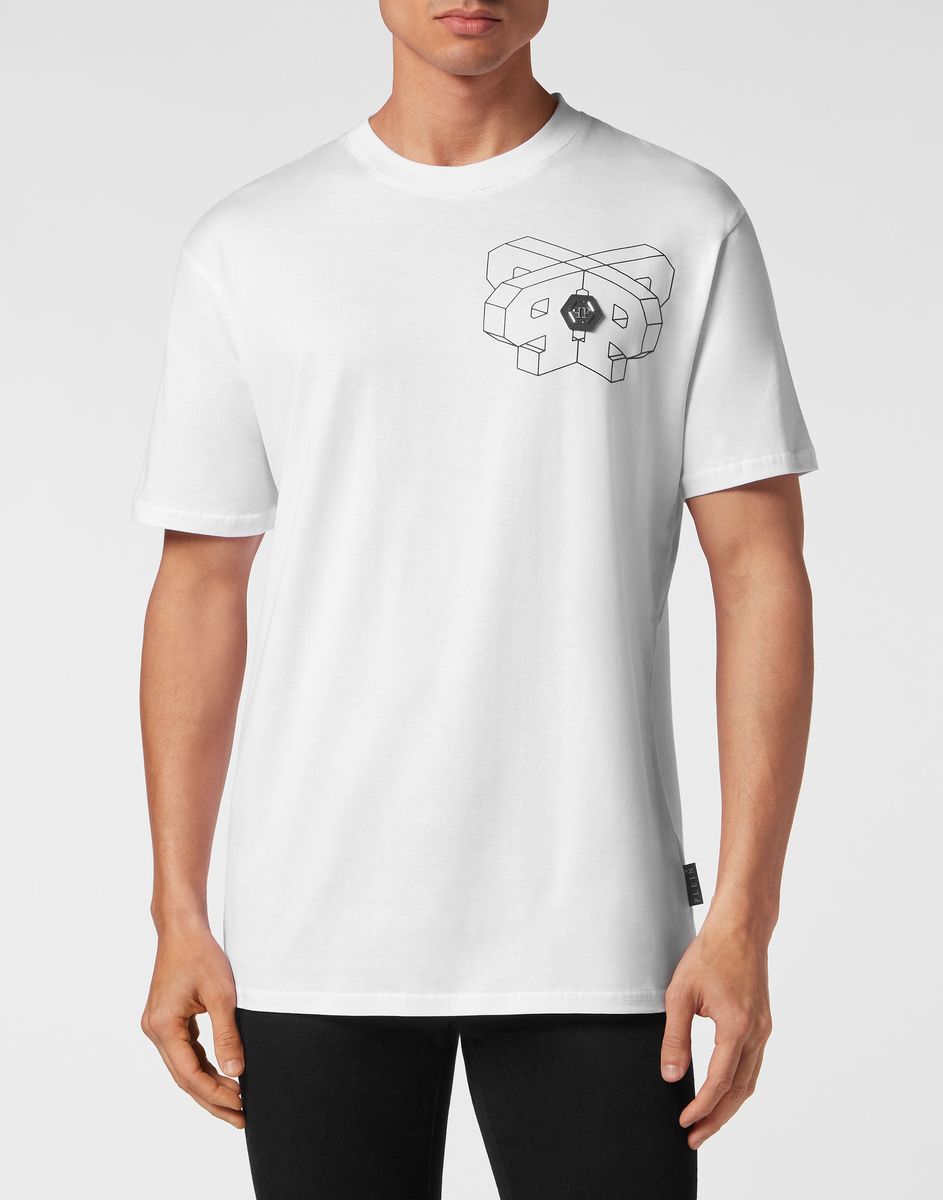 Verziertes Logo Baumwolljersey T-Shirt