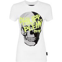 Totenkopf Grafik Strass verziert T-Shirt