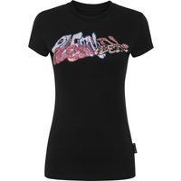 Graffiti Strassbesetztes Slim Fit T-Shirt