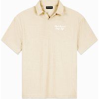 Strukturiertes Frottee Lounge Poloshirt