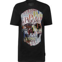 Strass Schädel Grafik T-Shirt
