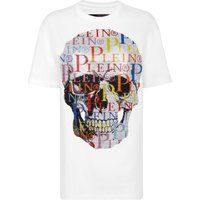 Strass Schädel Grafik T-Shirt