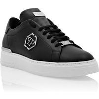 Schwarzer Leder Low-Top Sneaker
