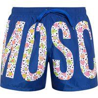 Blaue Badeshorts mit Logo-Print