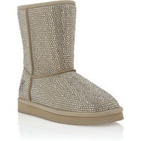 Wildlederstiefel mit Strassbesatz