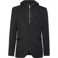 Wollmischungsblazer mit Kapuzeneinsatz