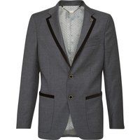 Eleganter Zwei-Knopf-Blazer mit Samtbesatz