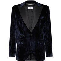 Geknitterter Samt Smoking-Blazer mit Reverskragen