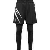 Schwarze Laufshorts mit Leggings