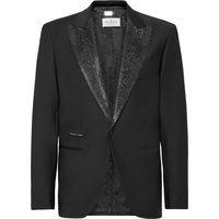 Wollmischungsblazer mit Strass-Revers