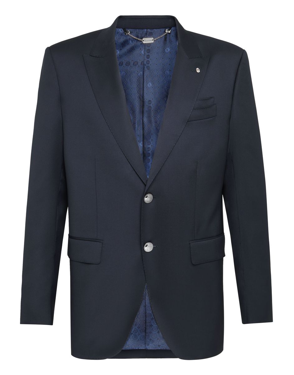Taillierter Wollblazer mit Wappen-Detail