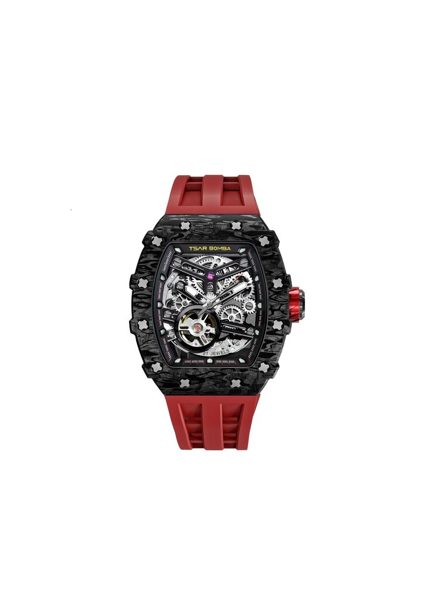 Herren Automatikuhr mit skelettiertem Zifferblatt