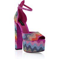 Rainbow Strass Plateau Sandalen mit Absatz