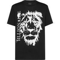Baumwolljersey T-Shirt mit Löwenprint