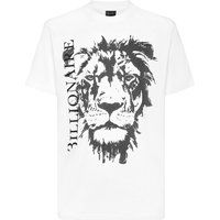 Baumwolljersey T-Shirt mit Löwenprint
