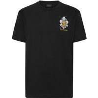 Baumwoll-T-Shirt mit gestickter Lilie