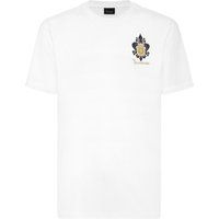 Baumwoll-T-Shirt mit gestickter Lilie
