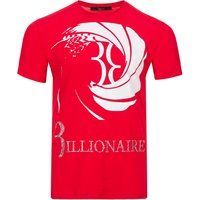 Rotes Baumwolljersey T-Shirt mit Grafikprint