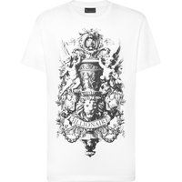 Rotes Baumwolljersey T-Shirt mit Grafikprint