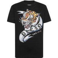 Lässiges Baumwoll-T-Shirt mit Tattoo-Grafik