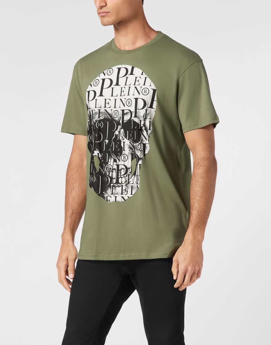 Baumwoll-T-Shirt mit Schädel-Grafikprint