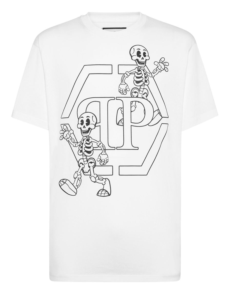 T-Shirt mit Skelett-Grafik-Print