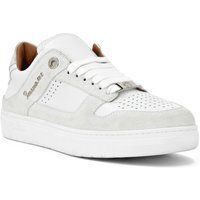 Weißer Low-Top-Sneaker aus Leder