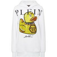 Baumwoll-Hoodie mit Pailletten-Entenmotiv