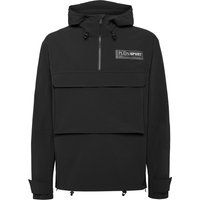 Sportliche Schwarze Anorakjacke mit Kapuze