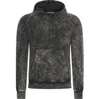 Pullover Hoodie Sweatshirt mit Acid-Wash-Effekt